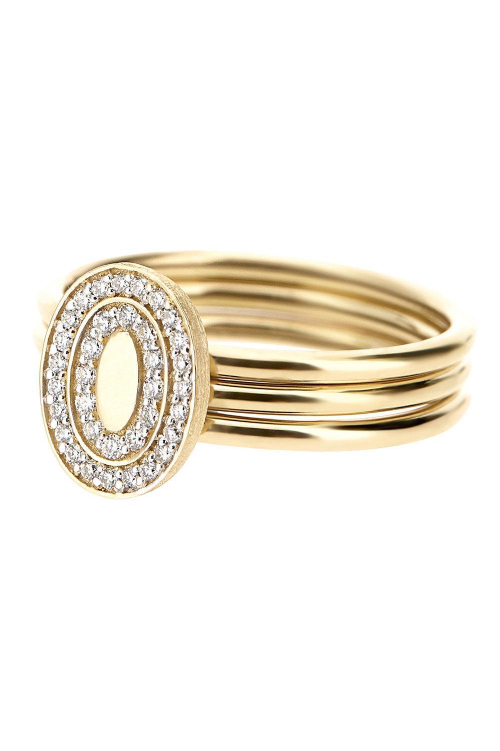  Diamond Halo Three Band Circle Ring-YELLOW GOLD-6.5-JEWELRYFINE JEWELRING-NANIS 