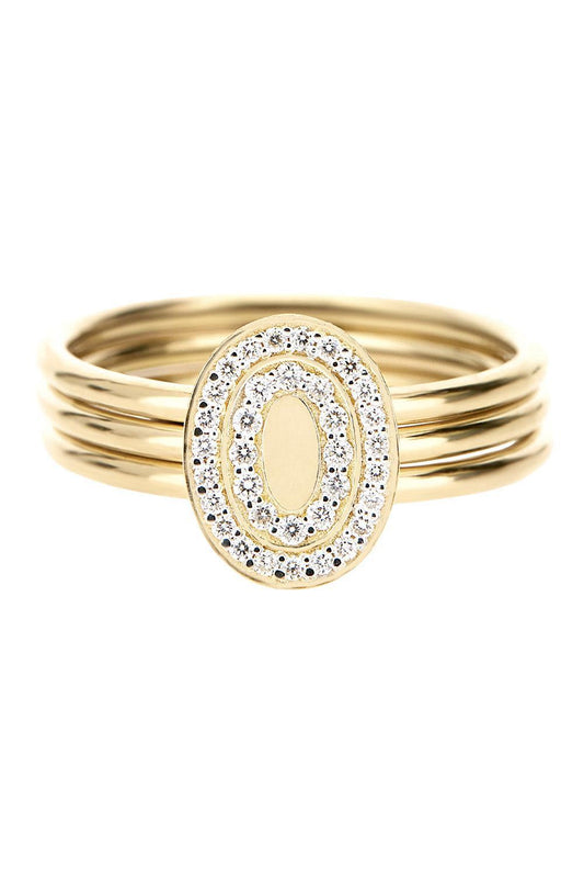 Diamond Halo Three Band Circle Ring-YELLOW GOLD-6.5-JEWELRYFINE JEWELRING-NANIS