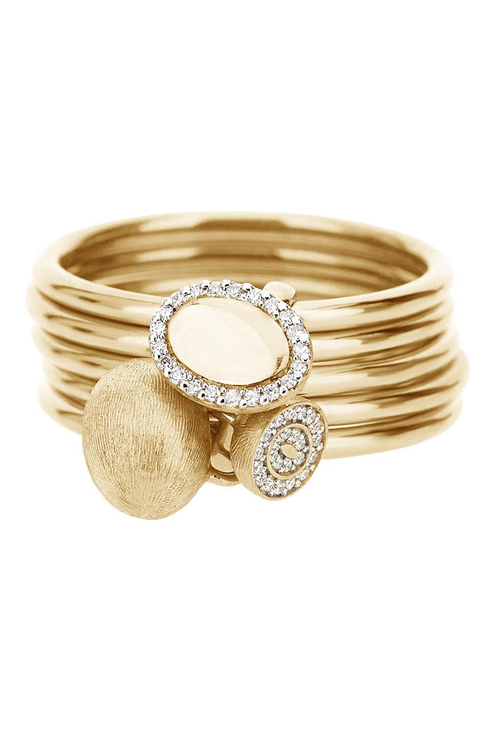  Diamond Multi Boules Three Band Ring-YELLOW GOLD-6.5-JEWELRYFINE JEWELRING-NANIS 