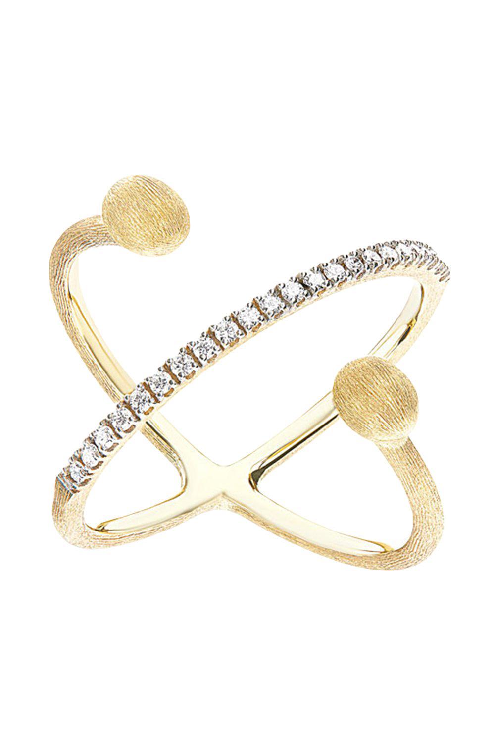Elite Criss Cross Ring-YELLOW GOLD-6.5-JEWELRYFINE JEWELRING-NANIS