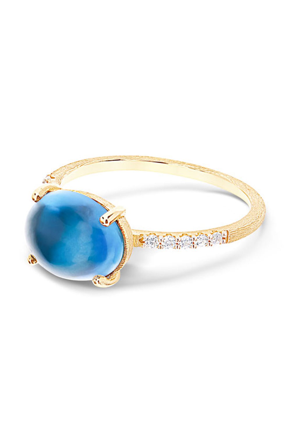 NANIS-Azure Topaz Medium Ring-YELLOW GOLD