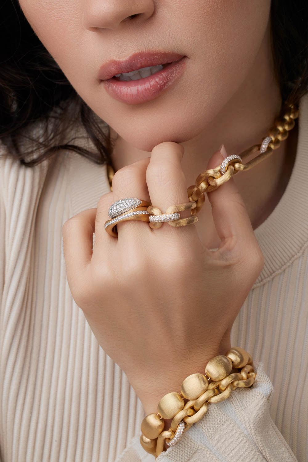 NANIS-Diamond Link Ring-YELLOW GOLD