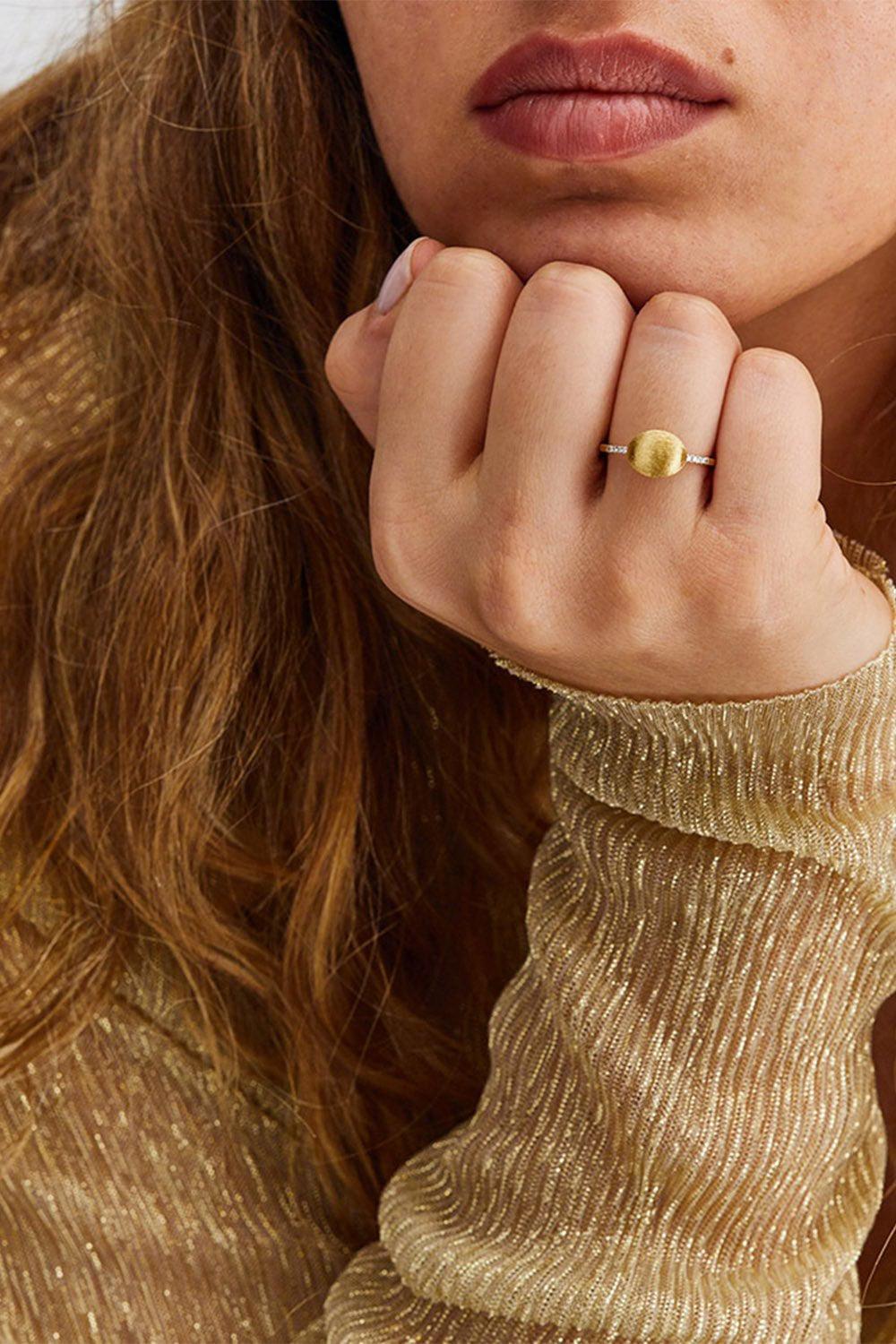 NANIS-Elite Engraved Boule Ring-YELLOW GOLD