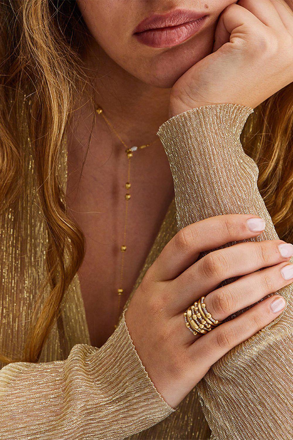 NANIS-Elite Irregular Double Band Ring-YELLOW GOLD