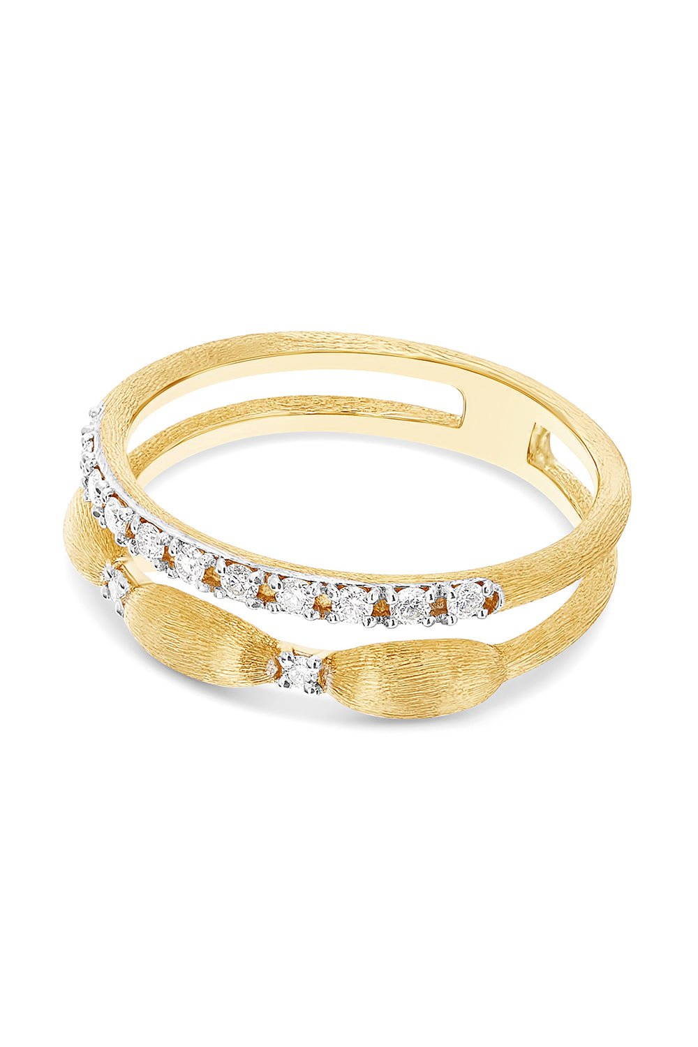 NANIS-Elite Irregular Double Band Ring-YELLOW GOLD