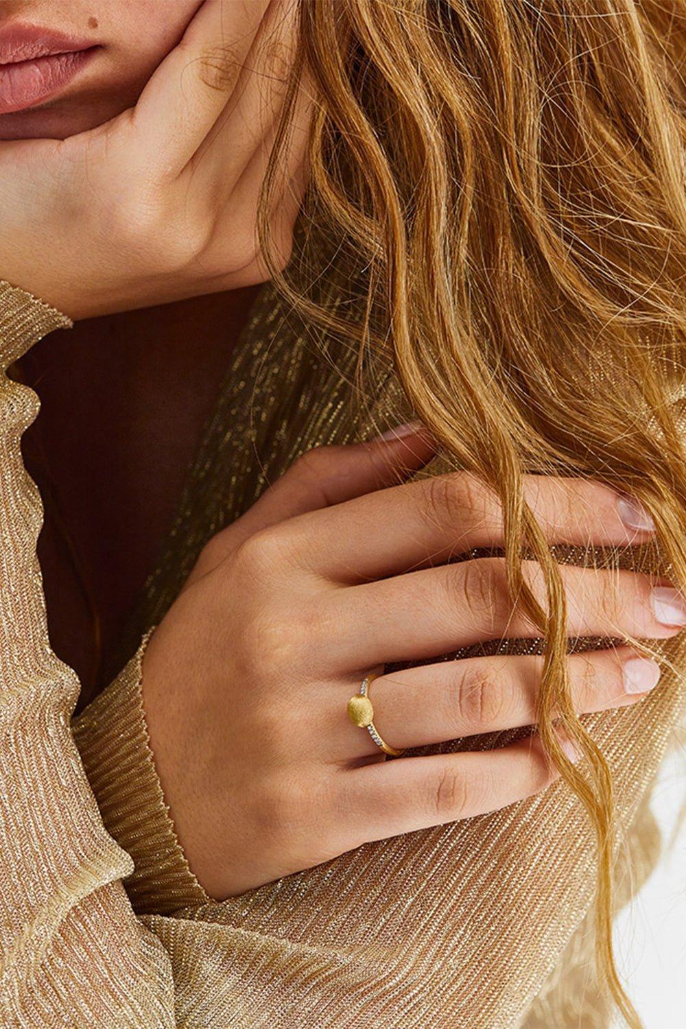 NANIS-Elite Small Boule Diamond Ring-YELLOW GOLD