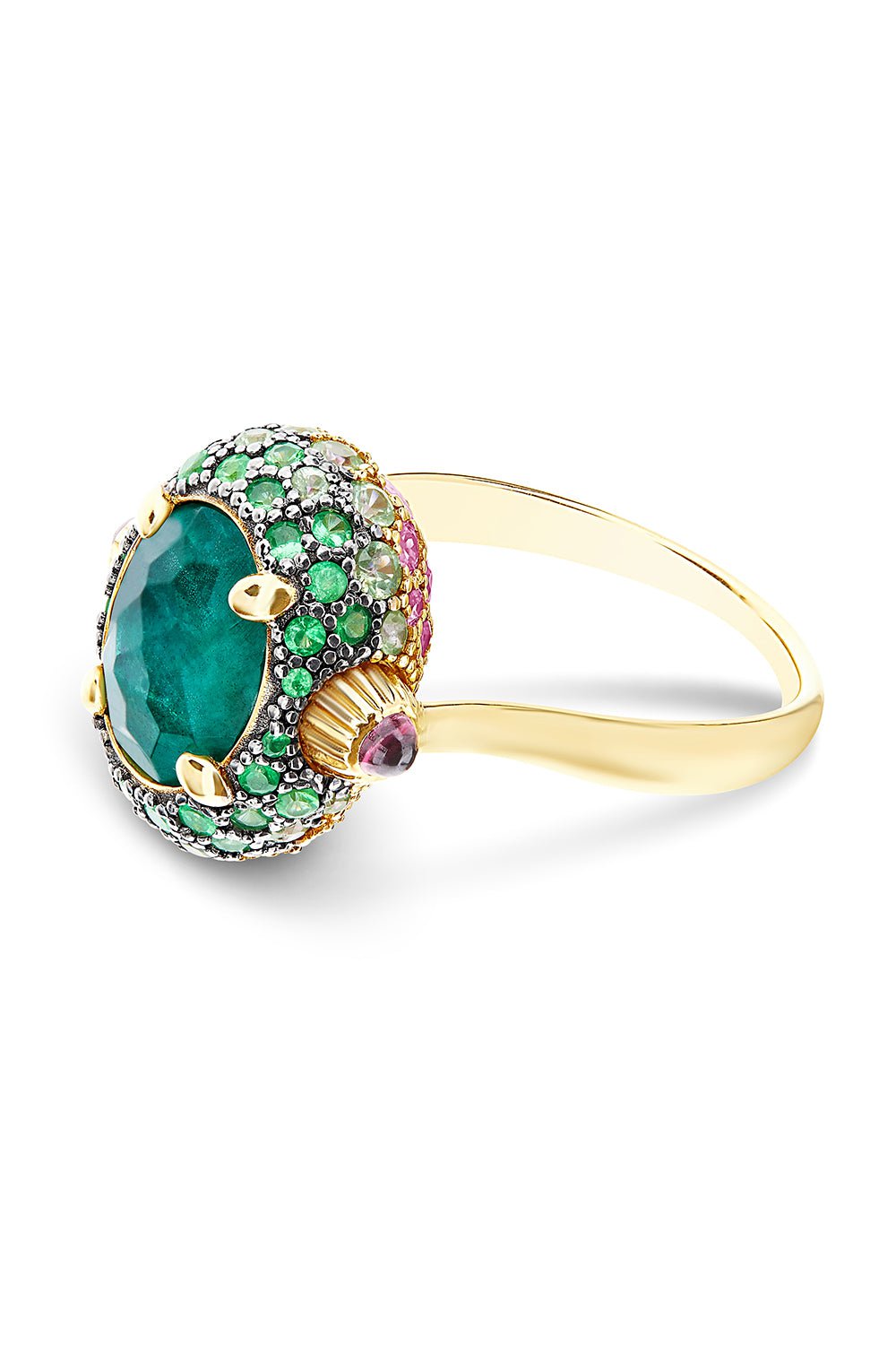 NANIS-Reverse Labrodite Double Face Ring-YELLOW GOLD