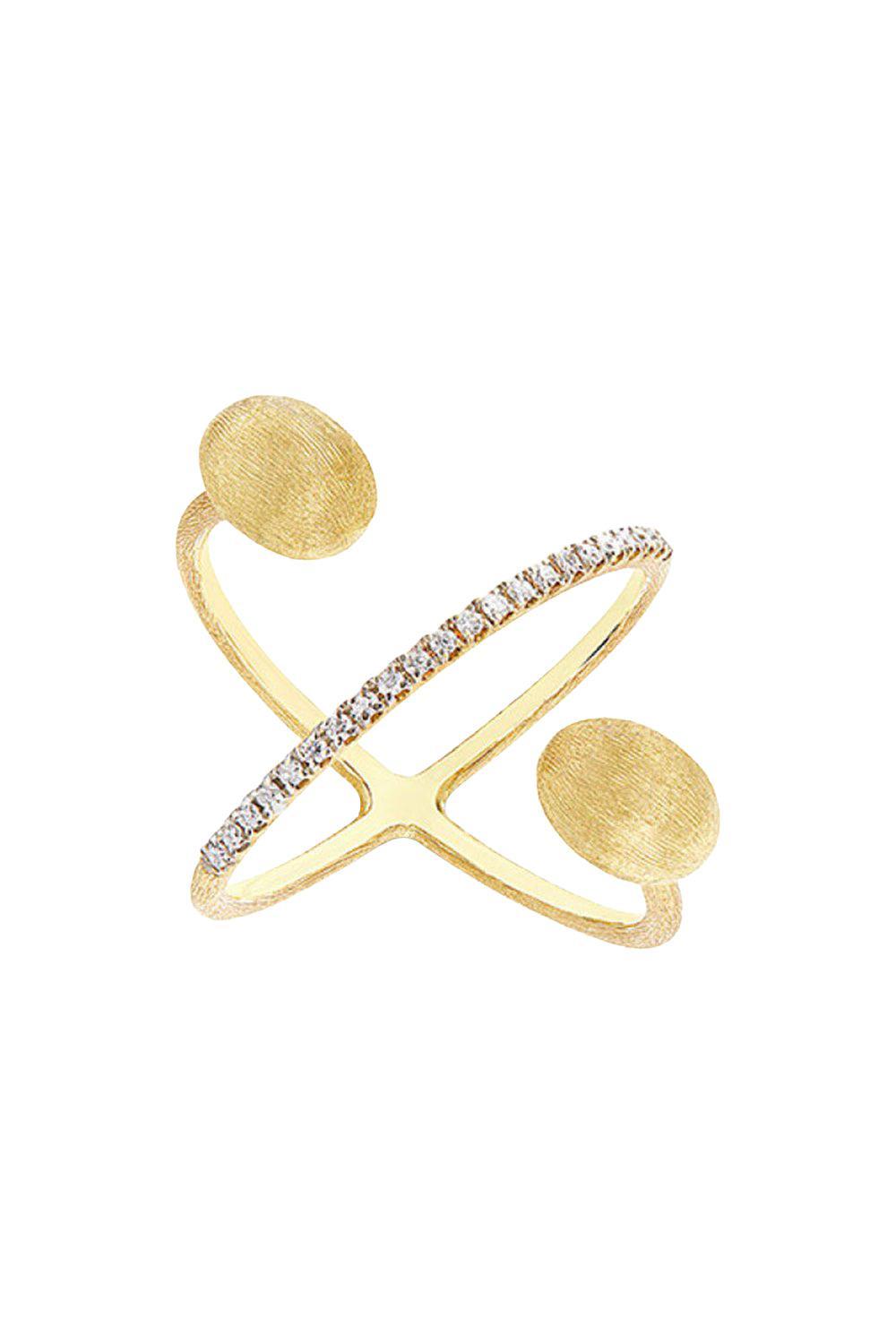  Elite Criss Cross Ring-YELLOW GOLD-6.5-JEWELRYFINE JEWELRING-NANIS 