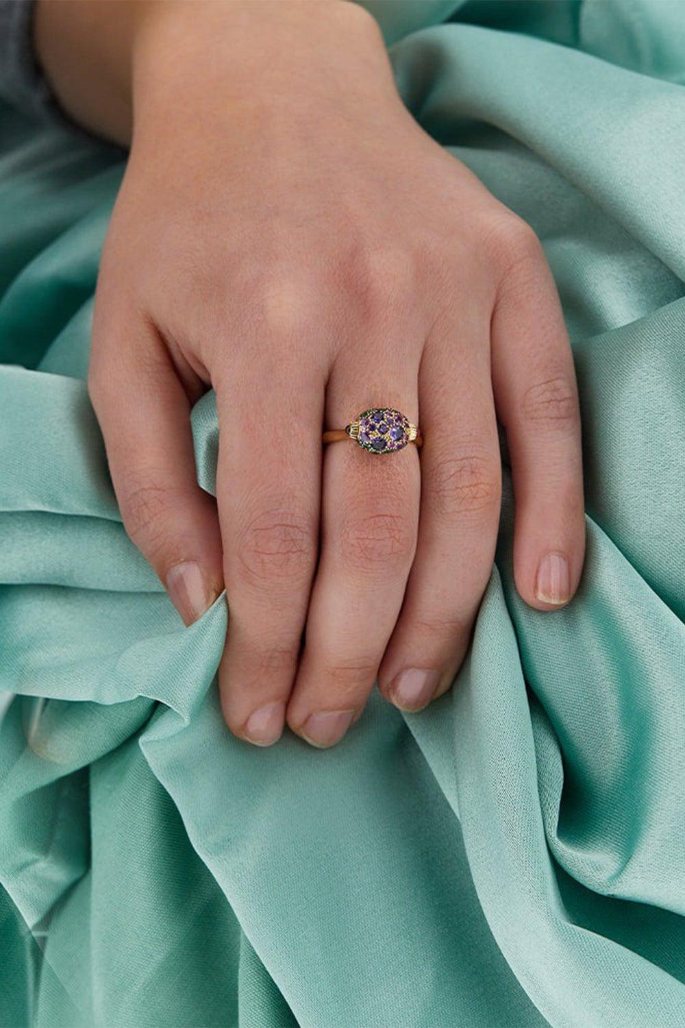 NANIS-Reverse Amethyst Ring-YELLOW GOLD