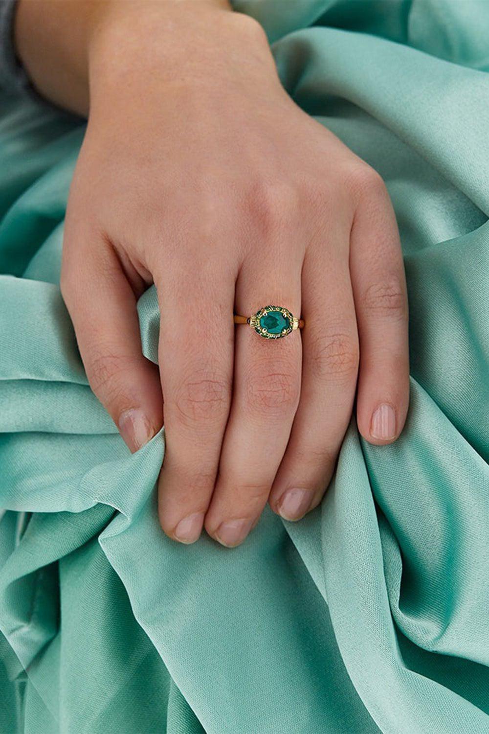 NANIS-Reverse Amethyst Ring-YELLOW GOLD
