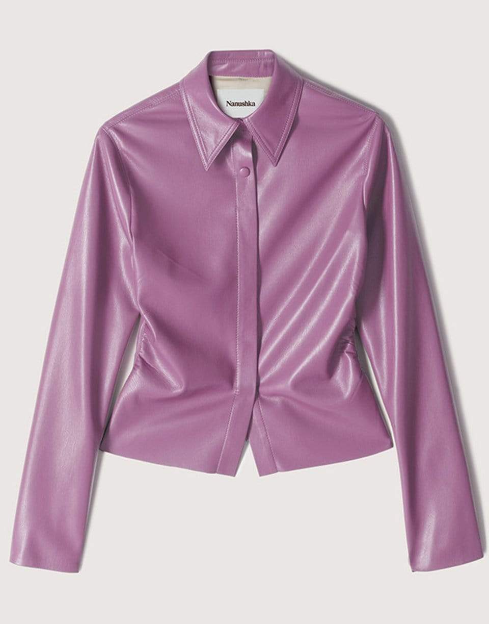 NANUSHKA-Super Pink Vegan Leather Shado Jacket-