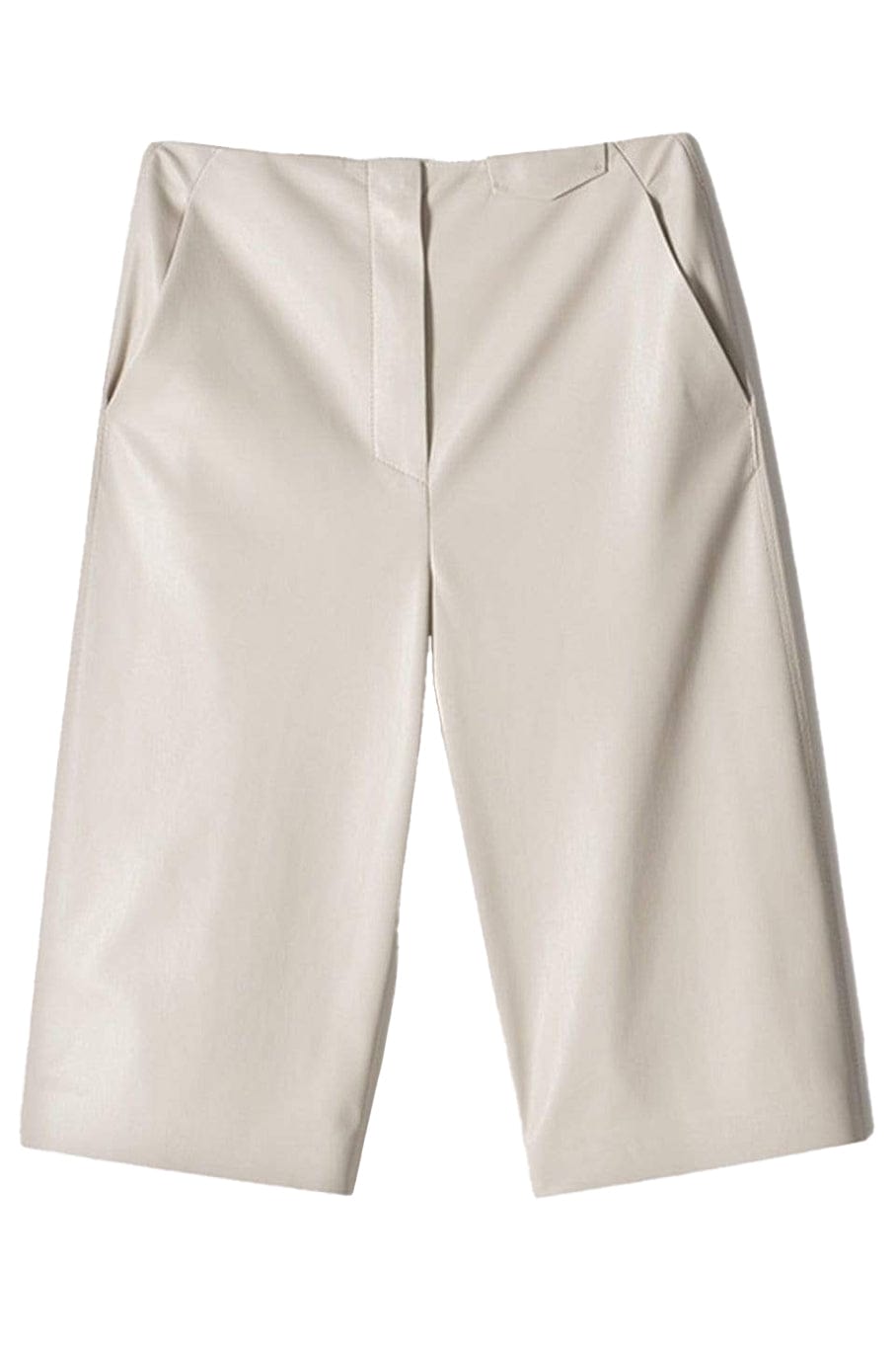 NANUSHKA-Creme Vegan Leather Tazu Long Short-