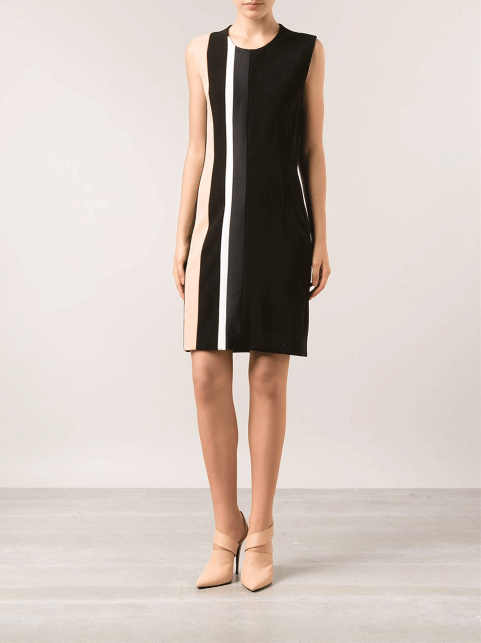 NARCISO RODRIGUEZ-Striped Crew Sheath-