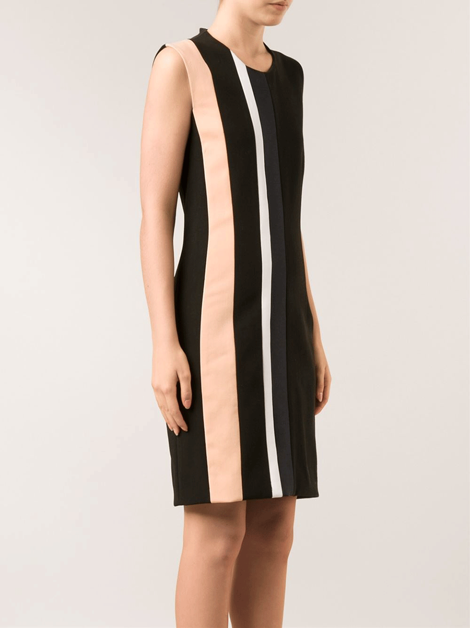NARCISO RODRIGUEZ-Striped Crew Sheath-