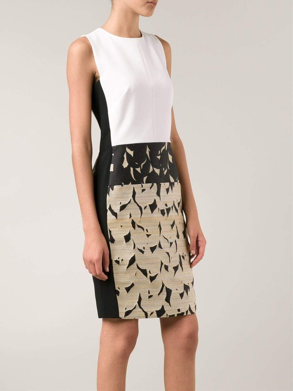 NARCISO RODRIGUEZ-Leaf Silk Jacquard Scuba Dress-MULTI