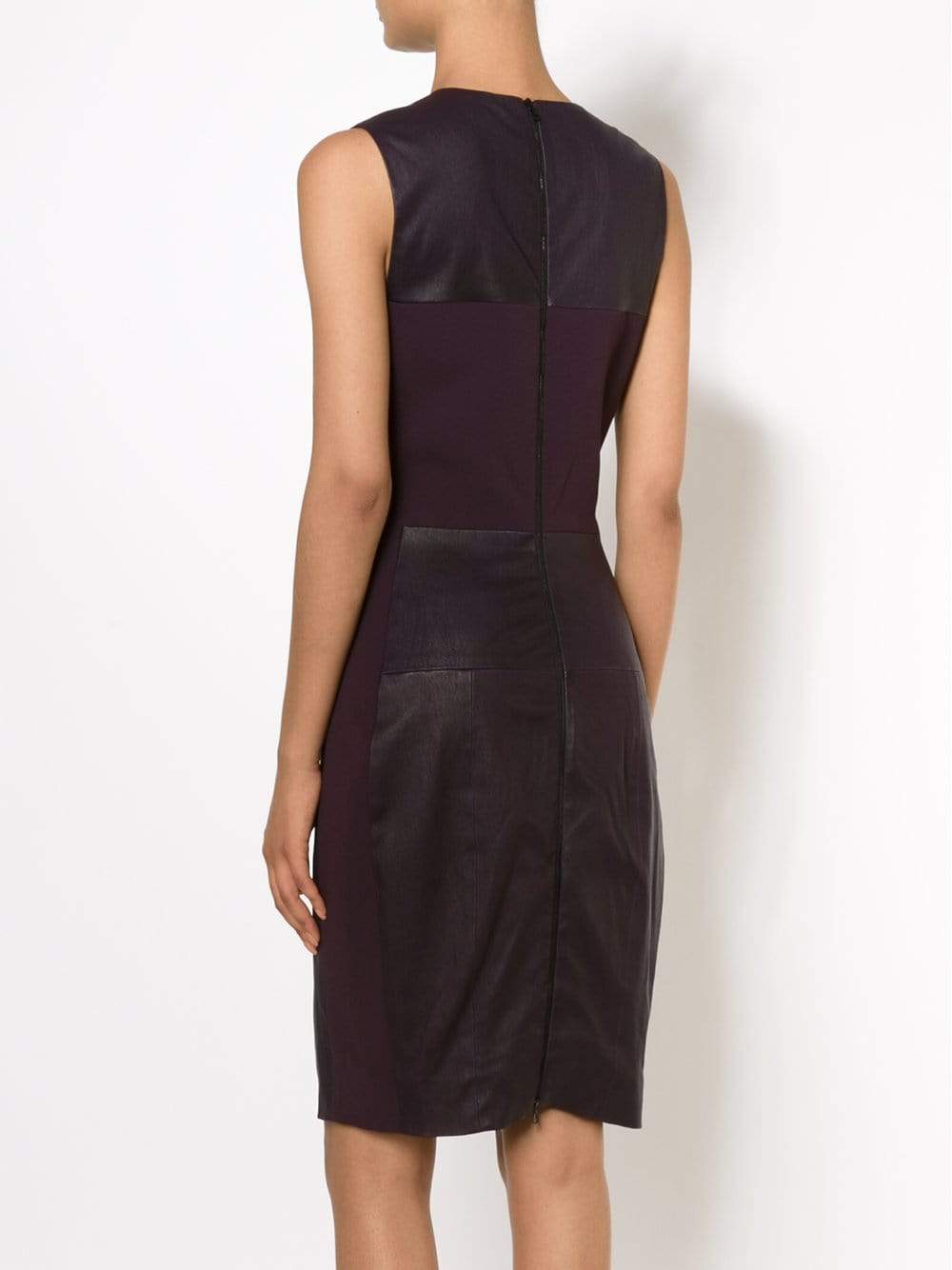 NARCISO RODRIGUEZ-Leather Crepe Dress-