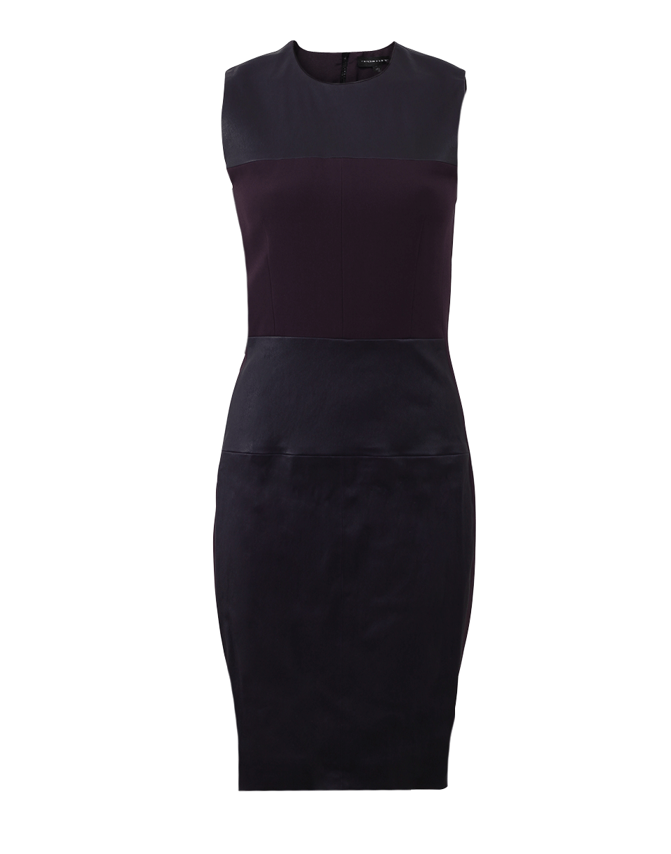 NARCISO RODRIGUEZ-Leather Crepe Dress-