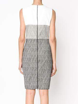NARCISO RODRIGUEZ-Faux-Snake Contrast Dress-WHT/BLK