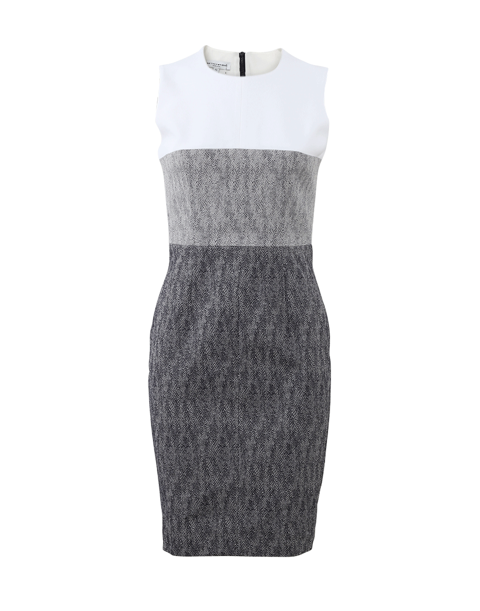 NARCISO RODRIGUEZ-Faux-Snake Contrast Dress-WHT/BLK