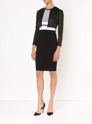 NARCISO RODRIGUEZ-Leather Crepe Cardigan-
