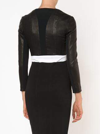 NARCISO RODRIGUEZ-Leather Crepe Cardigan-