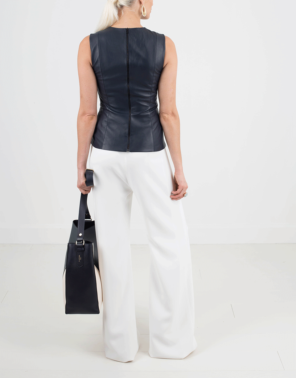 NARCISO RODRIGUEZ-Leather Top-NAVY