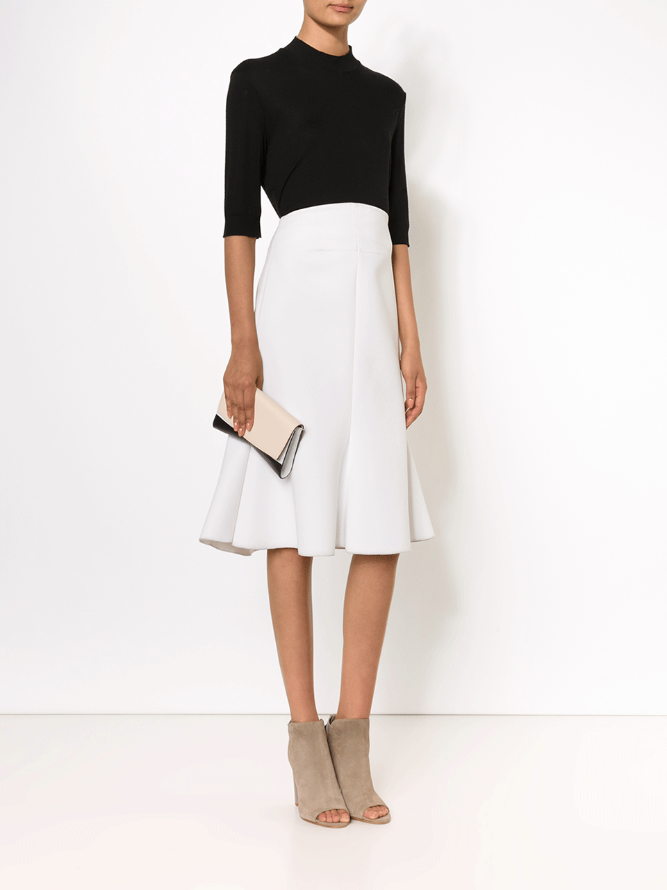 NARCISO RODRIGUEZ-Rachel Evening Clutch-NUDE/BLK