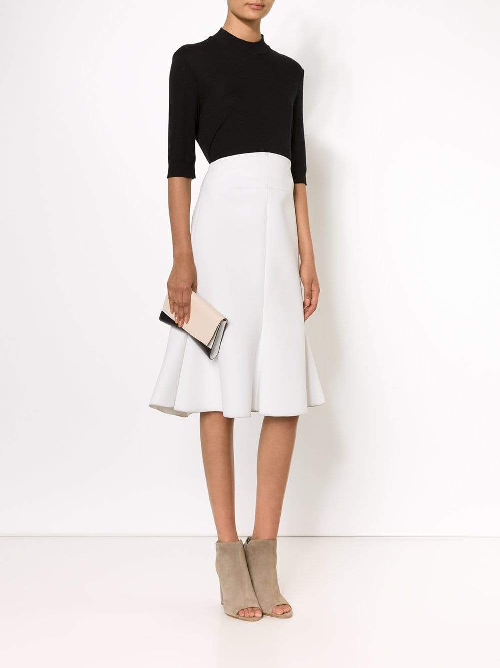 NARCISO RODRIGUEZ-Rachel Evening Clutch-NUDE/BLK