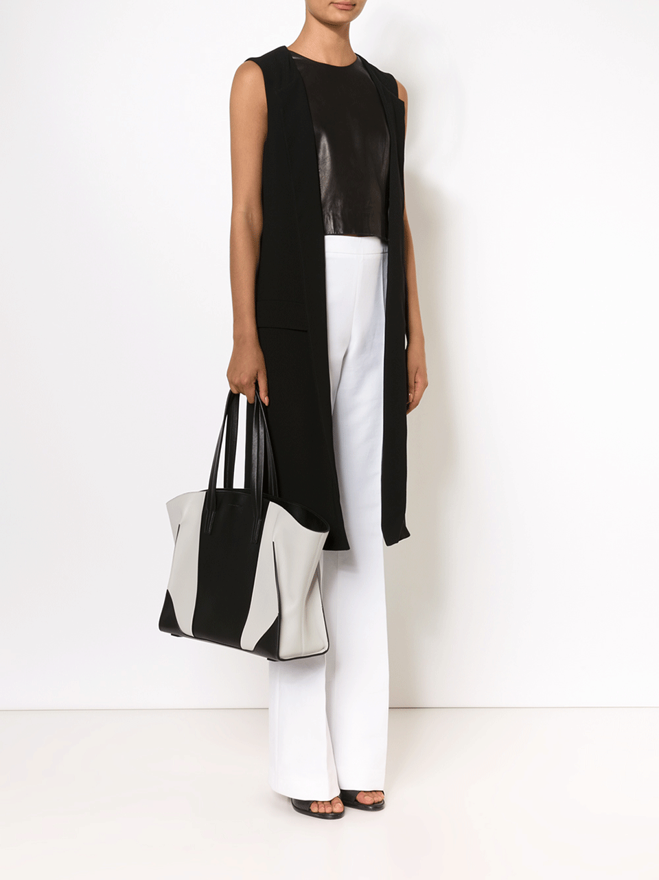 NARCISO RODRIGUEZ-Claire Open Tote-STN/BLK