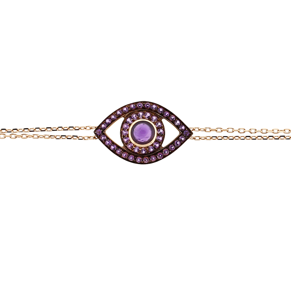 NETALI NISSIM-Amethyst Big Eye Bracelet-ROSE GOLD