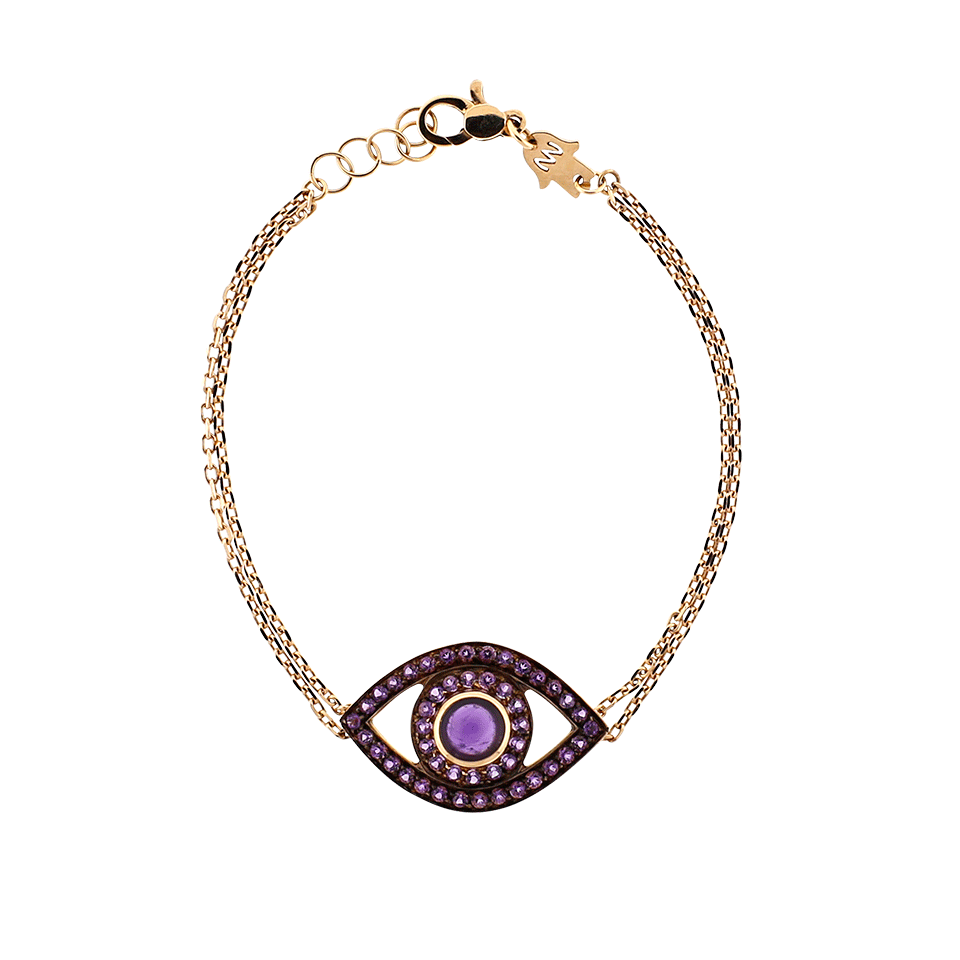 NETALI NISSIM-Amethyst Big Eye Bracelet-ROSE GOLD