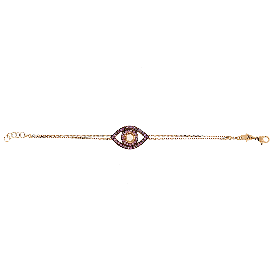 NETALI NISSIM-Pink Sapphire Big Eye Bracelet-ROSE GOLD
