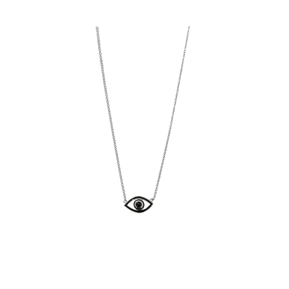 NETALI NISSIM-Fortuna Mini Eye Black Necklace-SILVER
