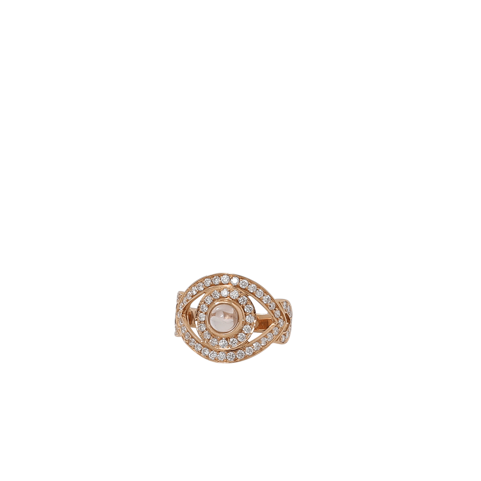NETALI NISSIM-Diamond And Moonstone Big Eye Ring-ROSE GOLD