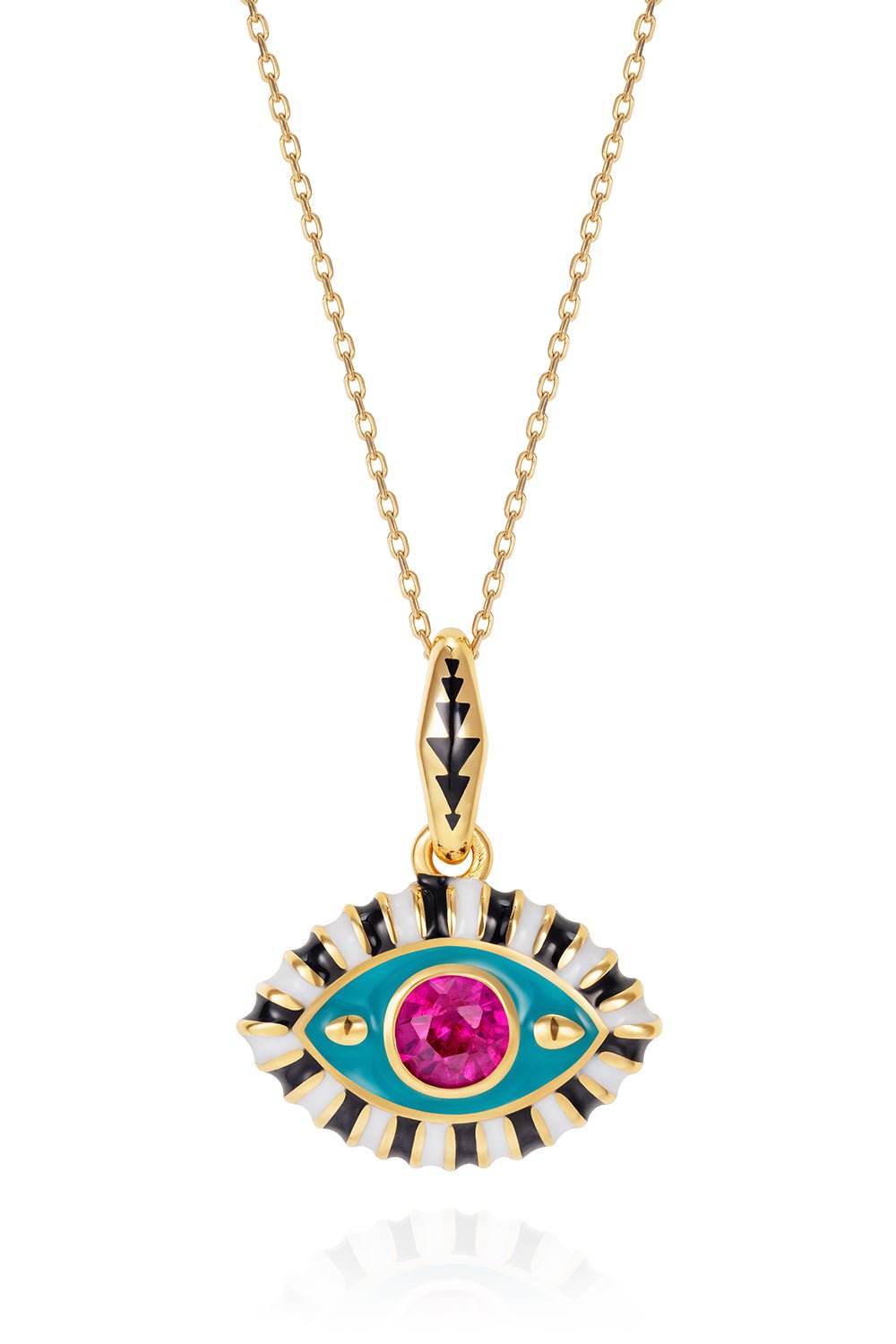NEVERNOT-Pink Topaz Life In Colour Necklace-YELLOW GOLD