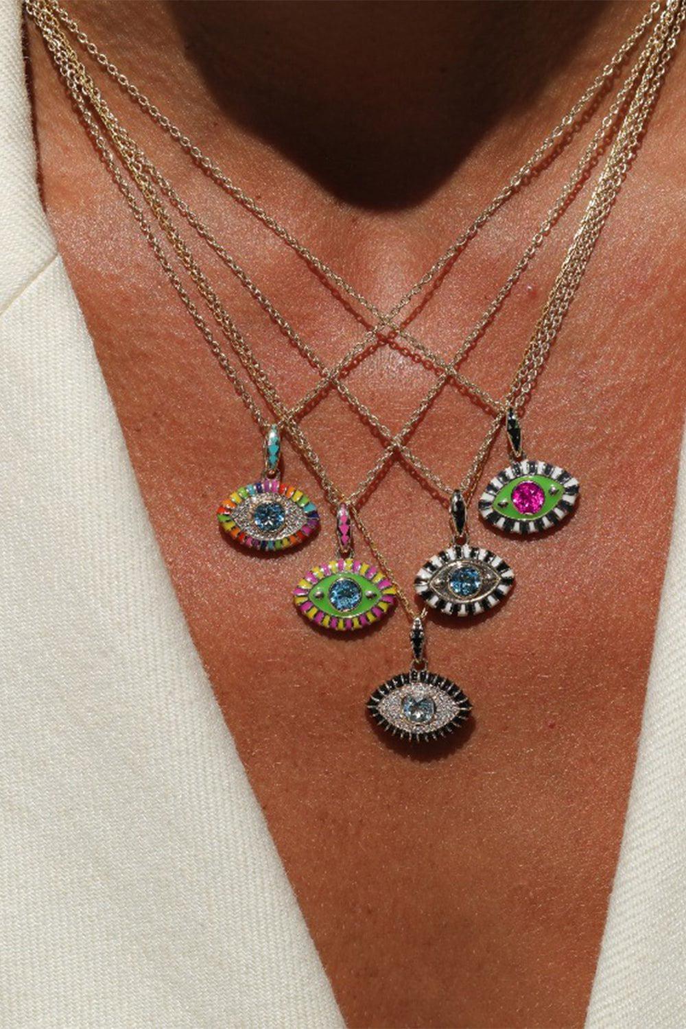 NEVERNOT-Pink Topaz Life In Colour Pendant Necklace-YELLOW GOLD