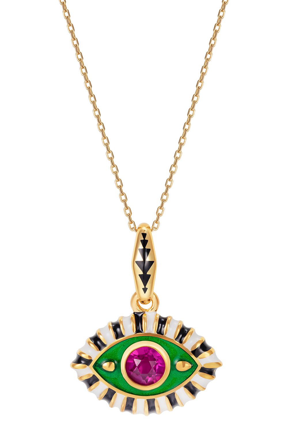 NEVERNOT-Pink Topaz Life In Colour Pendant Necklace-YELLOW GOLD