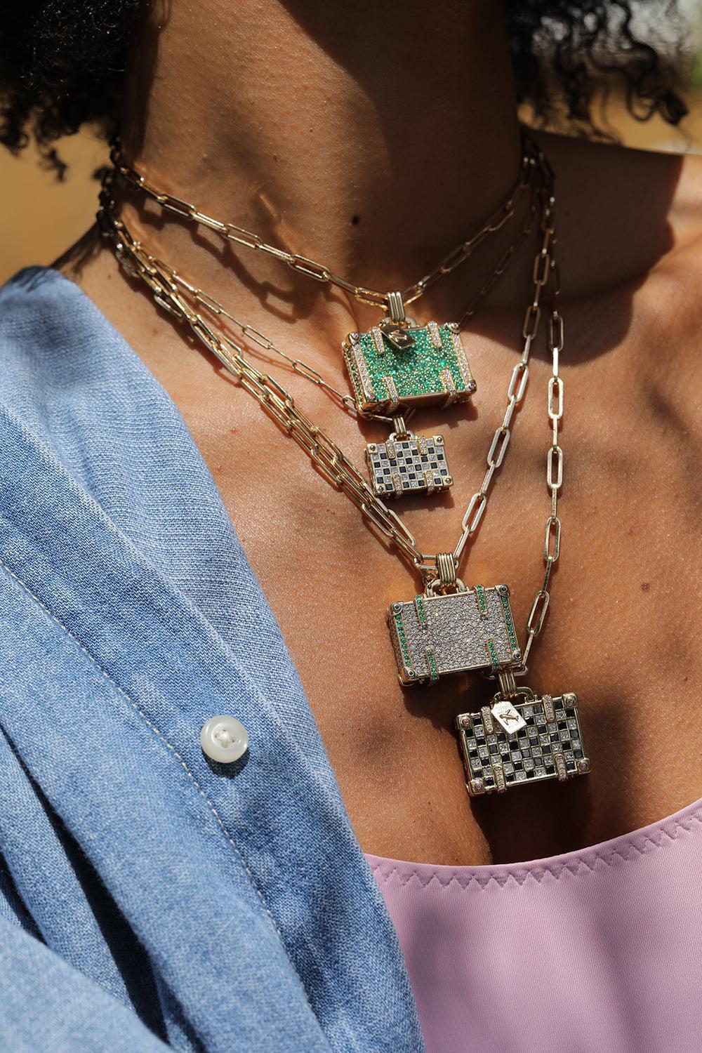 'Globetrotter’ Weekend Suitcase Necklace-YELLOW GOLD-JEWELRYFINE JEWELNECKLACE O-NEVERNOT