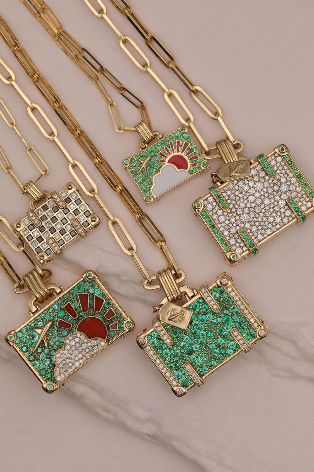 'Globetrotter’ Weekend Suitcase Necklace-YELLOW GOLD-JEWELRYFINE JEWELNECKLACE O-NEVERNOT