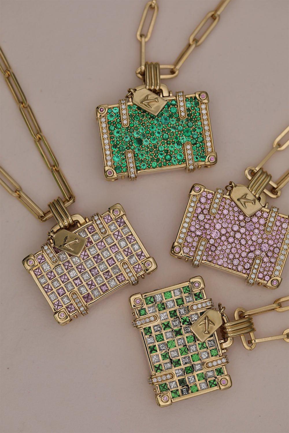 NEVERNOT-Large Pink Sapphire Travel Necklace-YELLOW GOLD