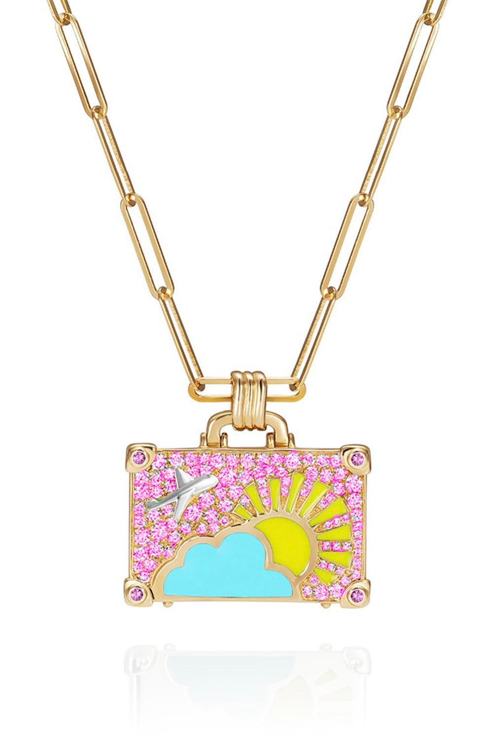 NEVERNOT-Small Cotton Candy Suitcase Necklace-YELLOW GOLD