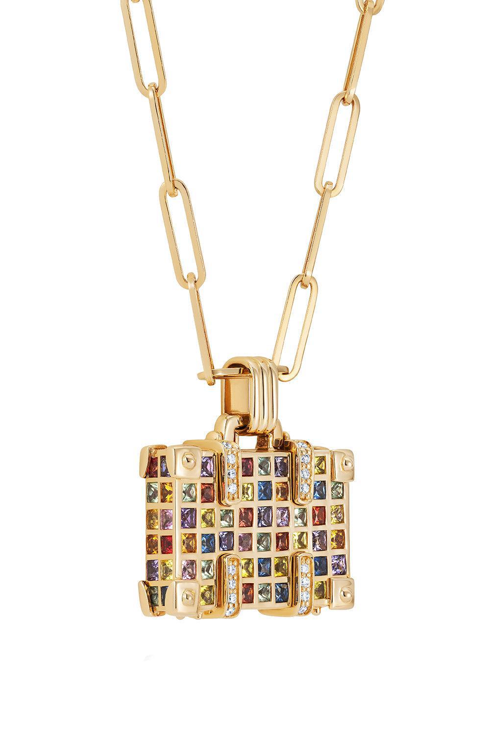 'The World is Yours’ Weekend Suitcase Necklace-YELLOW GOLD-JEWELRYFINE JEWELNECKLACE O-NEVERNOT