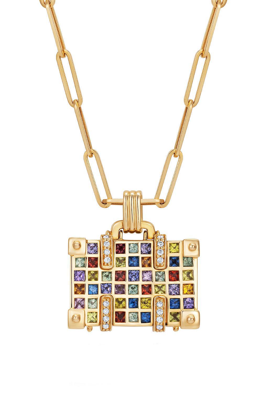 'The World is Yours’ Weekend Suitcase Necklace-YELLOW GOLD-JEWELRYFINE JEWELNECKLACE O-NEVERNOT