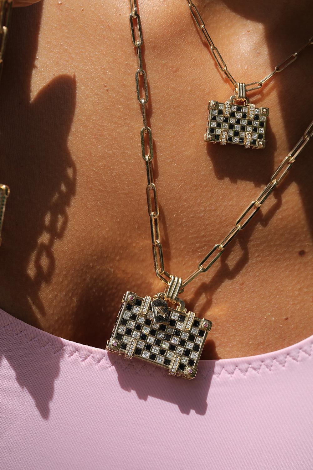 'Weekend Night and Day’ Suitecase Necklace-YELLOW GOLD-JEWELRYFINE JEWELNECKLACE O-NEVERNOT