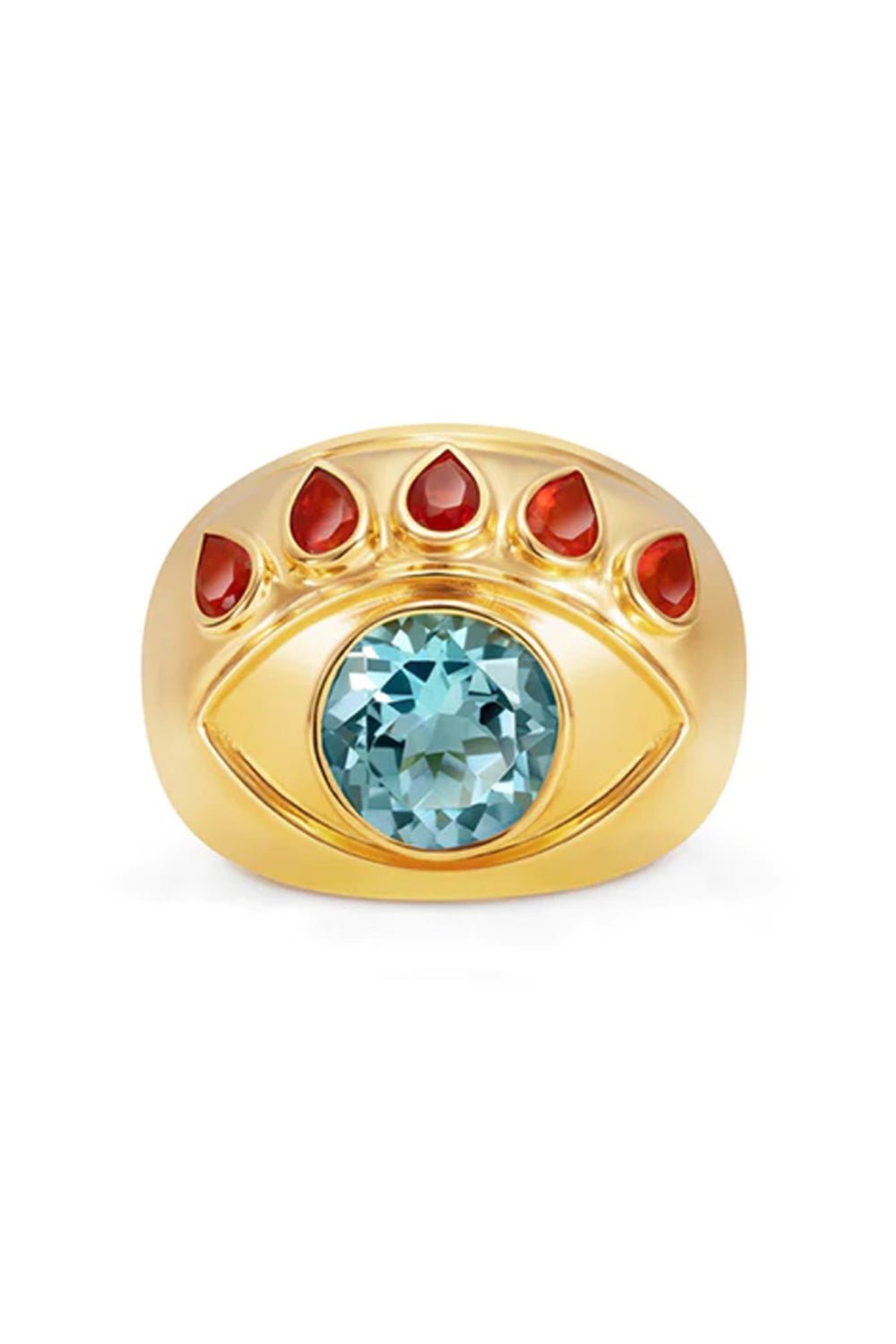 NEVERNOT-Blue Topaz Opal Ready To See You Ring-YELLOW GOLD