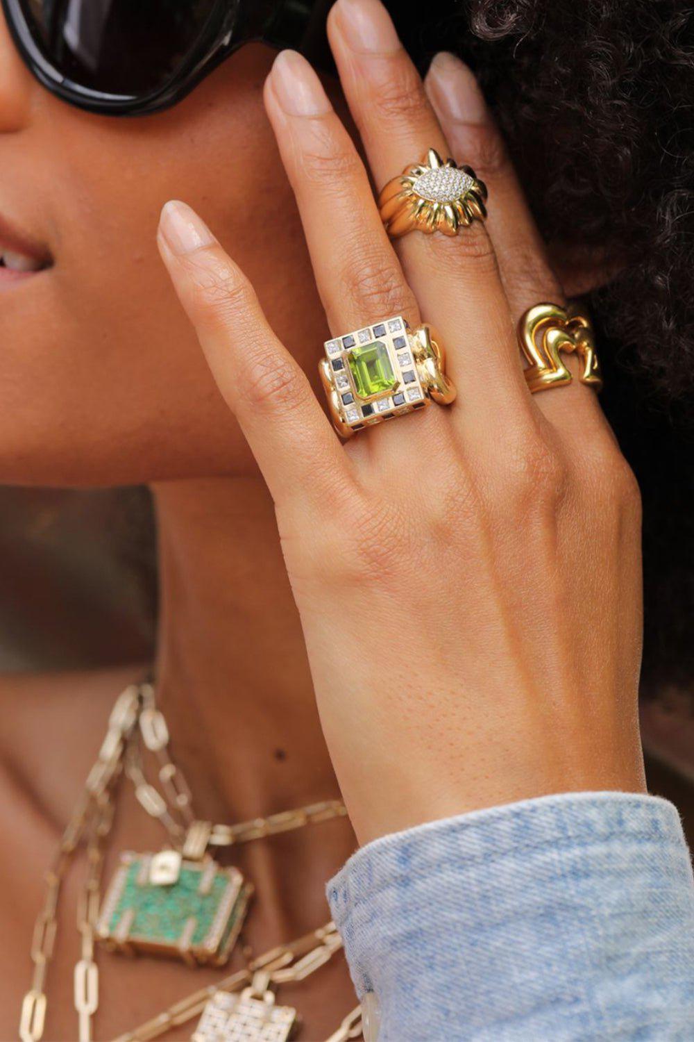 NEVERNOT-Let's Play Chess Diamond Ring-YELLOW GOLD