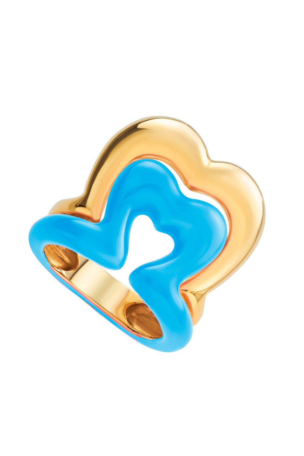 NEVERNOT-Blue Enamel "Show N' Tell" Ready To Burst Ring-YELLOW GOLD
