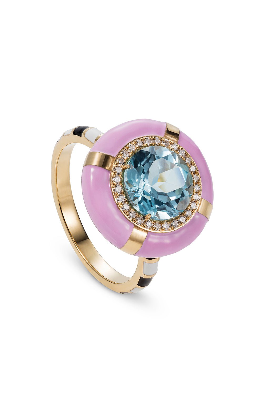 NEVERNOT-Blue Topaz "Show N' Tell" Ready To Celebrate Ring-YELLOW GOLD