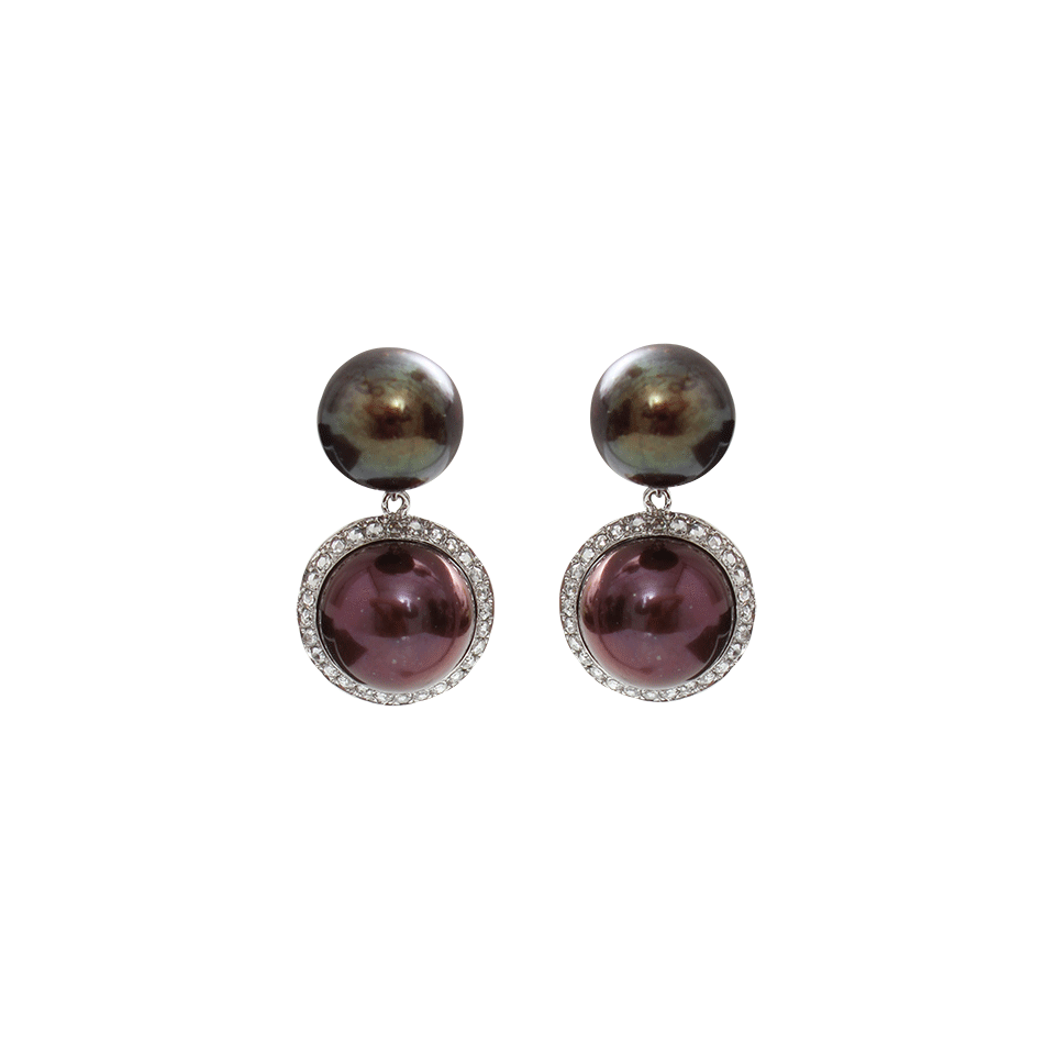 NICHOLAS LIU-Heilos Pearl Earrings-BLACK GOLD