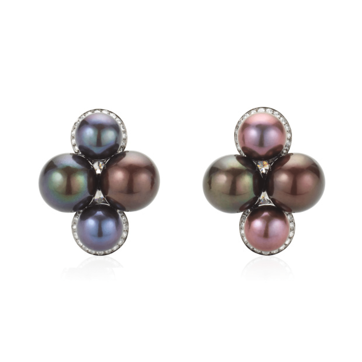 NICHOLAS LIU-Theia Pearl Earrings-BLACK GOLD